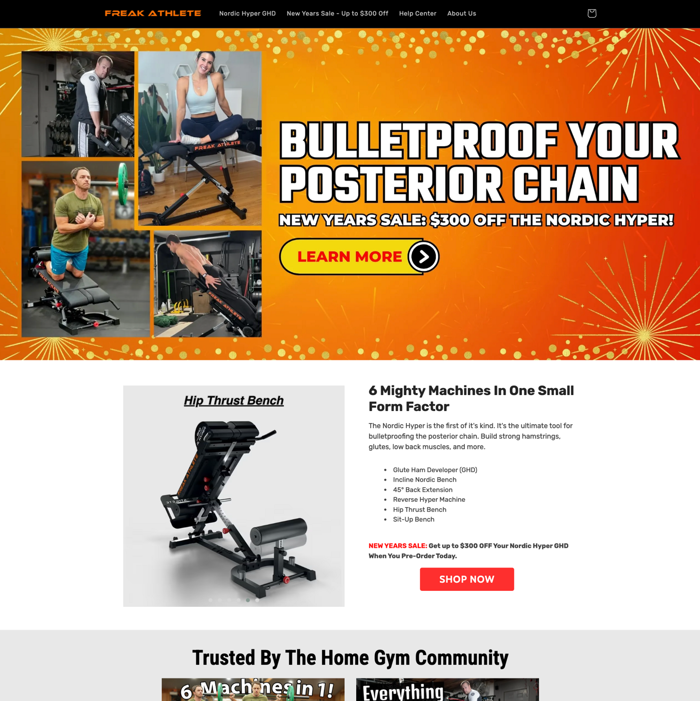 The original theme had a mix of visual styles and colors. Screenshot of the Freak Athlete website before the rebrand launch