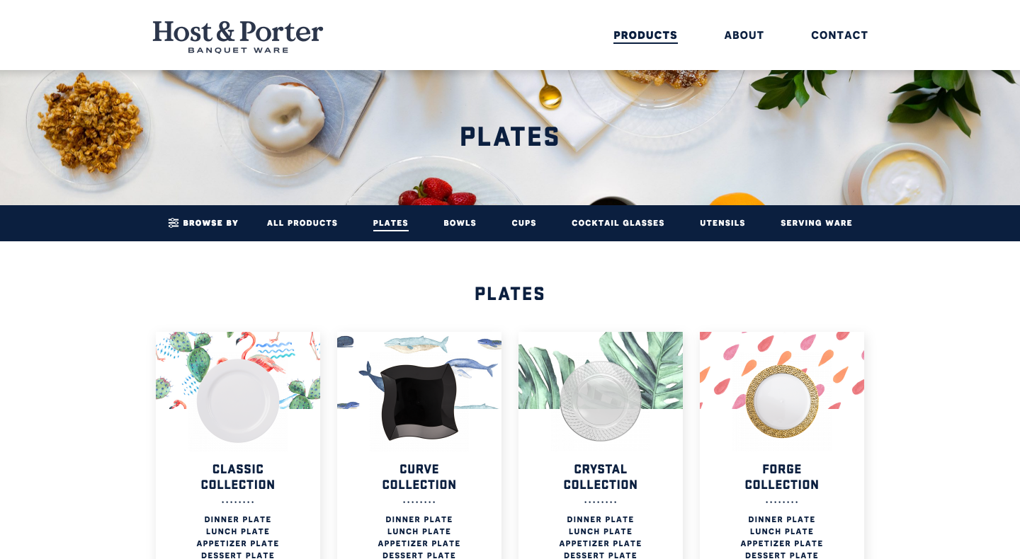 Host & Porter project product category template design by Caava Design.